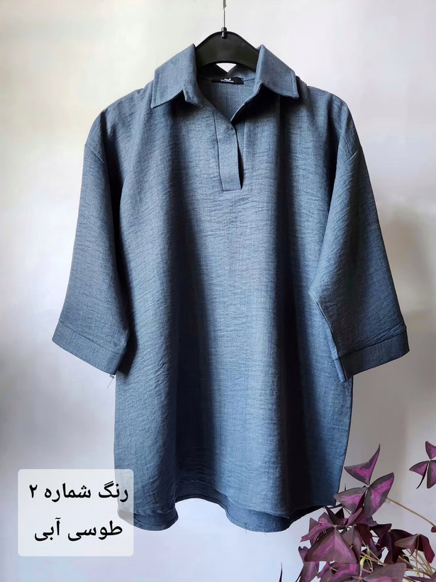 شومیز مانتویی یقه دار، جلو بسته