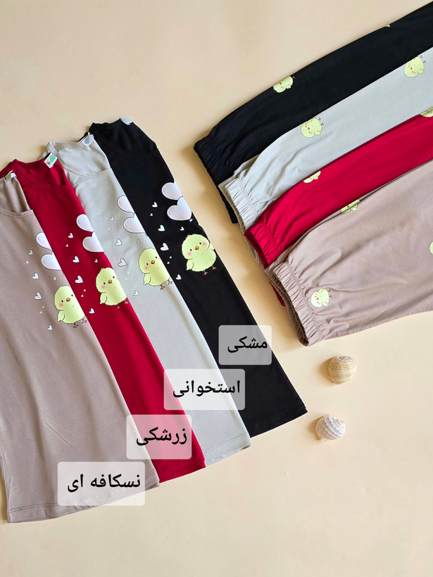 ست تاپ و شلوارک زنانه، طرح جوجه