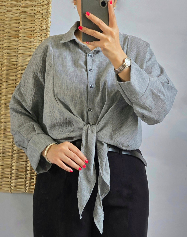شومیز گره ای لینن