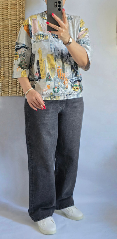 بلوز آستین سه ربع پاییزه ، زنانه